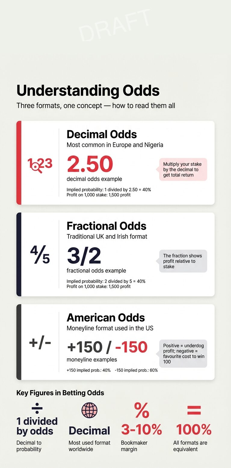 Understanding odds formats infographic