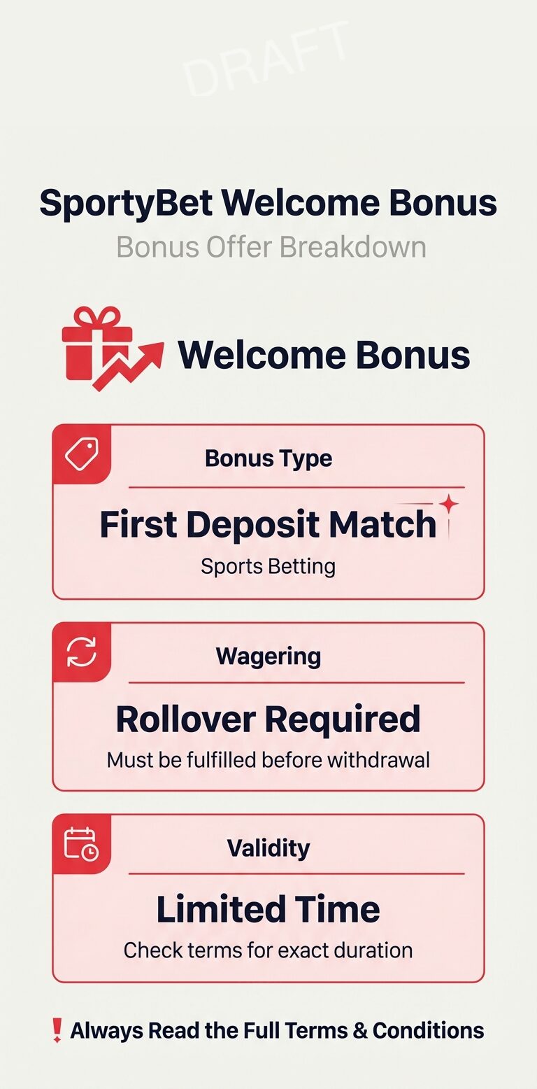 SportyBet welcome bonus overview infographic