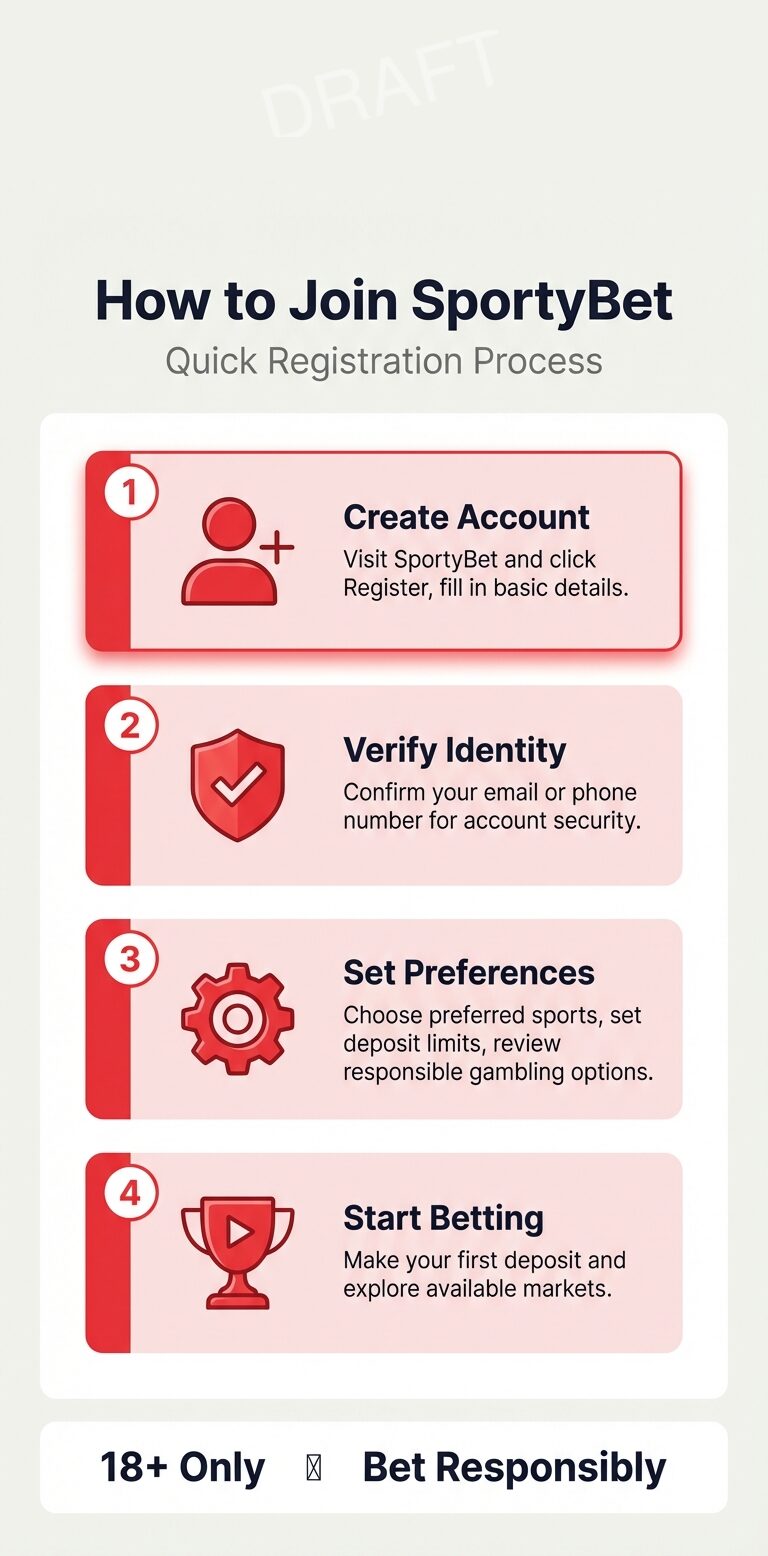 SportyBet signup steps infographic