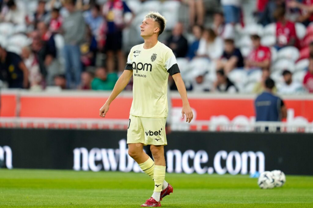 Lille, France. 25th Aug, 2025. Aleksandr Golovin (AS Monaco, #10) before the match during LOSC Lille vs AS Monaco, French football Ligue 1 match in Lille, France, August 24 2025